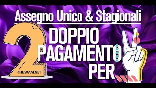 DOPPIO PAGAMENTO ASSEGNO UNICO e BONUS STAGIONALI [upl. by Arza]