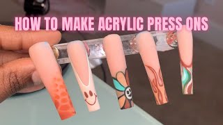 How to make Acrylic press ons Beginner friendly Nail art Tips  Tricks [upl. by Aicnetroh]