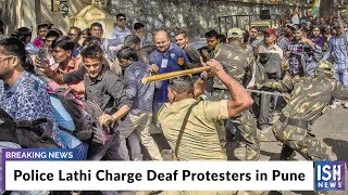 Police Lathi Charge Deaf Protesters in Pune slad lathi police [upl. by Aria]