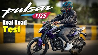 Ride Review of New Bajaj Pulsar N125 quotREAL ROAD TESTquot Good Looking Powerful 125cc Bike For Daily Use [upl. by Ehcram]