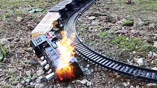 Rail King Train Sets  Steam Train Derailed [upl. by Hgielra]