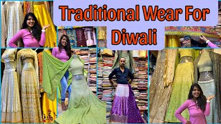 Best Traditional Wear For DiwaliMangaldas Market Mumbaiमंगलदास मार्केट मुंबई Ethnic Collection [upl. by Amled]