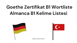 Almanca B1 Kelime Listesi  Goethe Zertifikat B1 Wortliste 1251 1260 [upl. by Ssirk571]