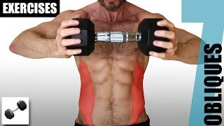 7 OBLIQUE EXERCISES YOU CAN DO WITH ONLY ONE DUMBBELL [upl. by Yluj]