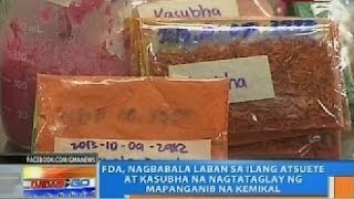 FDA nagbabala laban sa ilang atsuete at kasubha na nagtataglay ng mapanganib na kemikal [upl. by Pickar911]