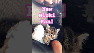 Nicki Manaj sings Itty Bitty Piggy 🐷 to baby kitty 🐱 music hiphop [upl. by Annayrb]