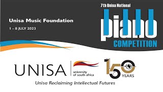 7th Unisa National Piano Competition  18 July 2023 Jazz Performance Round 1 [upl. by Anelac]