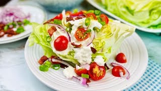 Iceberg Wedge Salad Recipe with Feta Dressing  Wedge Salad [upl. by Ute]