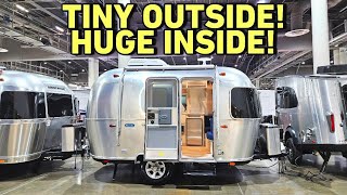 TINY outside HUGE inside Airstream Bambi Travel Trailer RV [upl. by Avron387]