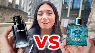 VERSACE EROS vs DIOR SAUVAGE ⚡️ Which Fragrance Do Women Like More 💋 [upl. by Telford]