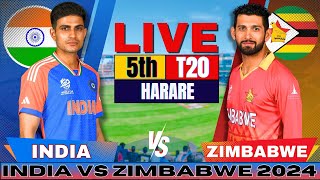 🔴 Live INDIA vs ZIMBABWE 5th T20I  IND vs ZIM Live cricket match Today  Live Score amp Commentary [upl. by Solohcin]