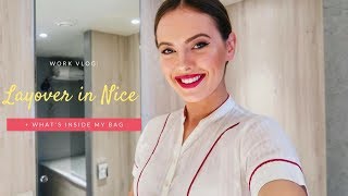 LAYOVER IN NICE AND WHATS INSIDE MY BAG  Emirates Cabin Crew [upl. by Maighdlin]