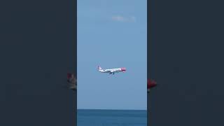 A340  Planespotting  Phuket Airport Thailand 🇹🇭 airbus aviation a340 planelanding beachview [upl. by Leese45]