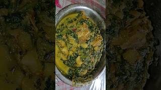 Labra। Spinach amp Creeper with hilsa fish। Bengali village food bengalirecipe cooking shorts [upl. by Melcher]