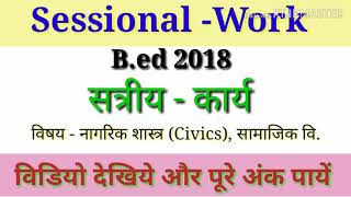 Civics SessionalWork 2019  BEdBSTCDLed etcll Sessional amp LessionPlan in hindi 2019 बीएड [upl. by Pauli]