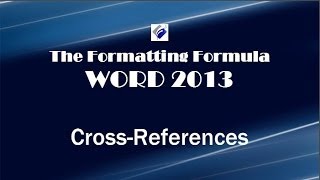 Word 2013 Cross References [upl. by Dolphin]