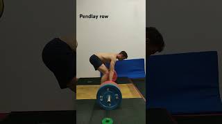 150kg Pendlay row 2020 powerlifting [upl. by Aicileb122]