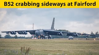 B52 crabbing at RAF Fairford and damaging runway lights [upl. by Anivas]