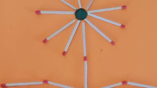 Make a flower using matchsticks in the scrapbook  How to make a flower with matchsticks  Easy art [upl. by Kulda]