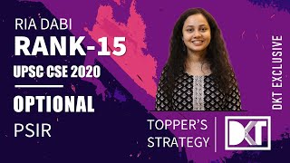 UPSC  Optional  Strategy For Political Science amp International Relations  By Ria Dabi Rank15 [upl. by Vinna855]