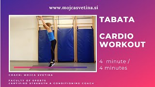 4 Minute TABATA CARDIO WORKOUT I 20 sec  10 sec [upl. by Teyut97]