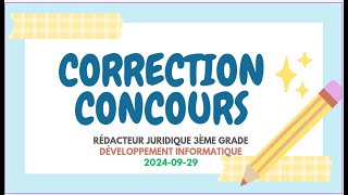 CONCOURS JUDICIAIRE  DÉVELOPPEMENT INFORMATIQUE 2024  PART2 [upl. by Leavitt524]