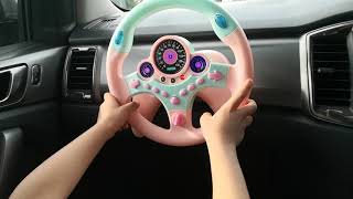 English Version Simulation Steering Wheel Toys Kids Pretend Play Toys [upl. by Allerim]