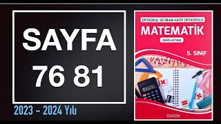 5 Sınıf Matematik Ders Kitabı Cevapları  ÖZGÜN YAYIN Sayfa 76 81 [upl. by Hgielrahc]