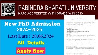 Rabindra Bharati University New PhD Admission 2024  Ongoing PhD Admission 2024  West Bengal [upl. by Saphra]