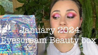 Unboxing and Using Eyescream Beauty Box January 2024 [upl. by Manuela]