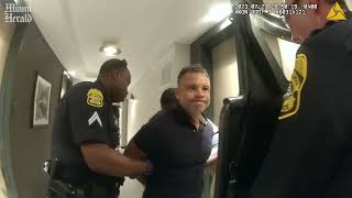 Bodycamera video shows MiamiDade police director in handcuffs [upl. by Anierdna]