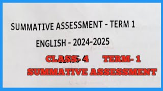 4th standard English Summative Assessment Term1 [upl. by Mallis]