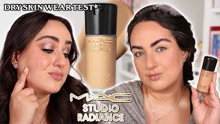 NEW MAC STUDIO RADIANCE FOUNDATION REVIEW  WEAR TEST Dry Skin Test [upl. by Atnod]