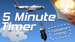 5 min exploding countdown timer with Jet Plane [upl. by Icken]