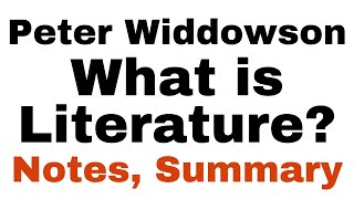 Peter Widdowson quotWhat is Literaturequot Summary and Analysis MA English SEM 2 Literary Criticism [upl. by Yarehs365]