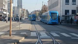 Trams Zagreb 485  ZET trams Remiza Ljubljanica  Zagreb [upl. by Lirba342]