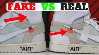 FAKE vs REAL Air Jordan 1 Retro x OffWhite Detailed Comparison [upl. by Bocaj485]