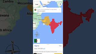 India vs Algeria size comparison views viral knowledge coutry comparison size geography [upl. by Skvorak]