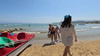 Sidari Beach  Corfu Greece2023  Walking Tour4k [upl. by Yreffeg716]