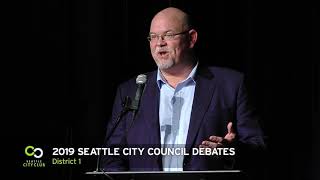 Seattle City Council DISTRICT 1 Debate  Question 1 [upl. by Anerehs]