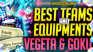 BEST TEAMS amp EQUIPMENTS FOR LL SSBE VEGETA amp SSBKK GOKU Dragon Ball Legends [upl. by Shaylah]