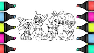 PAW Patrol Halloween Colouring PagesNCS music [upl. by Yenhoj]