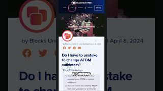 1515 Easily Switch Your Cosmos ATOM Validator in Seconds crypto cosmosatom atomairdrop [upl. by Lenssen]