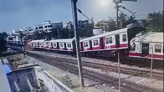 Indian Train Collision CCTV Footage  Hyderabad MMTS and Hundry Express [upl. by Solenne]