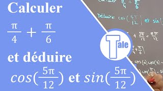 Terminale Calculer cos5π12 et sin5π12 [upl. by Ativoj]