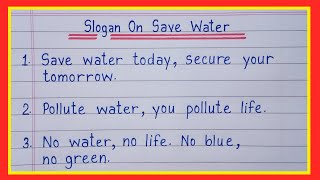 Slogan on Save Watersave water slogans in englishwater conservation slogans in english [upl. by Rahal]