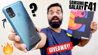 Samsung Galaxy F41 Unboxing amp First Look  FullOn Amazing  GIVEAWAY🔥🔥🔥 [upl. by Giusto]