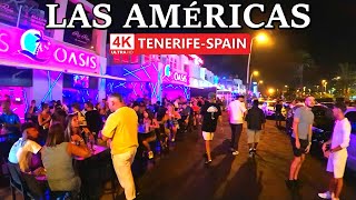 TENERIFE  PLAYA DE LAS AMÉRICAS  This is what Nightlife looks like 🌛 4K WALK ● August 2024 [upl. by Zia]