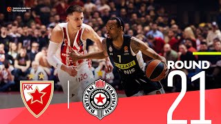 Partizan wins a thrilling Serbian derby  Round 21 Highlights  Turkish Airlines EuroLeague [upl. by Castara]