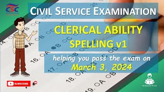 Civil Service Exam  Clerical Ability  Spelling v1 helping you pass the exam [upl. by Bocock]